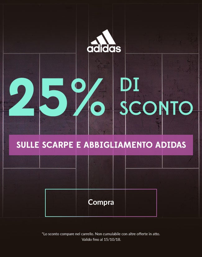 25% DI SCONTO sulle SCARPE e ABBIGLIAMENTO Adidas su TWE ADIMAPF-IT
