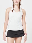 Lucky in Love Women's V-Neck Tank with Bra - White