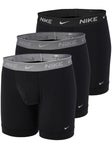 Nike Men's Cotton Stretch 3-Pack Boxer Brief - BK/Gy