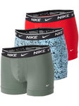 Nike Men's Cotton Stretch 3-Pack Trunk - Print/Red/Grey