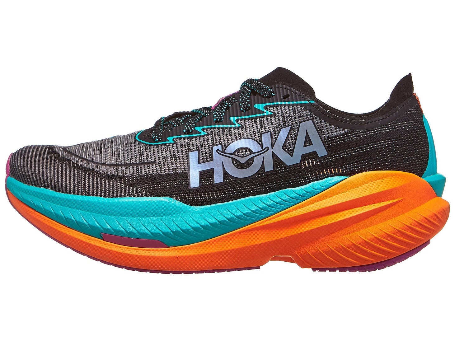 Chaussures Homme HOKA Mach X 2 Black/Electric Aqua - LARGE | Tennis ...