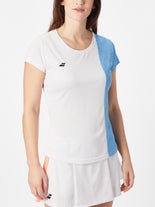 Babolat Women Play Capsleeve Top White/Blue M