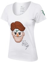 Roger Federer Auto Wimbledon Face Shirt White XS