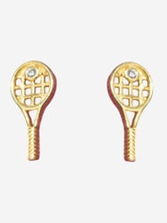 Racquet Inc Tennis Racket Earrings Gold