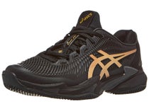 Chaussures Homme Asics Court FF 3 Novak Black/Prism Gold Men Shoes TERRE BATTUE