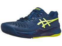 Asics Gel Resolution 9 SANDPLATZ Herrenschuh Mako/Gelb