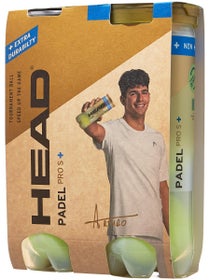 Pack de 2 tubos de 3 pelotas HEAD P&#xE1;del Pro S+