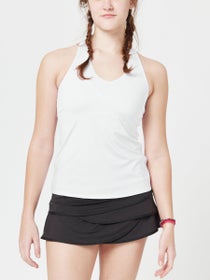 Lucky in Love Women's V-Neck Tank with Bra - White