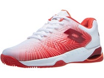 Chaussures Femme Lotto Mirage 100 Blanc/Rouge - TERRE BATTUE