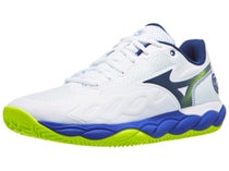 Mizuno Wave Enforce Court Clay White/Blue/Yel Men Shoes