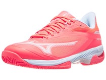 Chaussures Femme Mizuno Wave Exceed Court Coral/White TERRE BATTUE