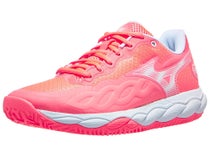 Chaussures Femme Mizuno Wave Enforce Court Coral/White - TERRE BATTUE