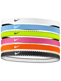 Nike Flex Slim Hairbands 6PK Volt/Pink/White