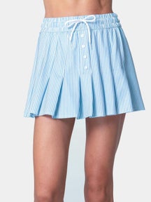 Lucky in Love Women's High Waist Linen Stripe Skirt