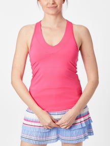 Lucky in Love Women's V-Neck Tank with Bra - Pink