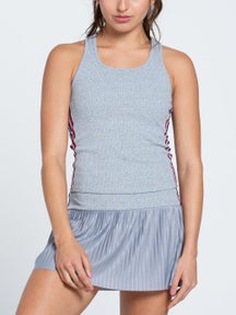Lucky in Love Women's Berry Stripe Rib Tank