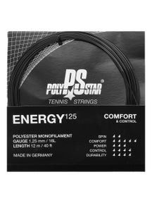 Polystar Energy 1.25mm Tennissaite - 12m Set (Schwarz)
