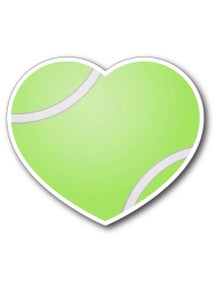 Racquet Inc Tennis Heart Magnet Yellow