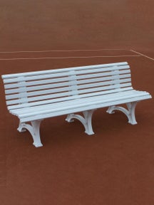 Tegra Bench with backrest, curved 200 cm, white