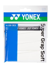 Lot de 3 Surgrips Yonex Super Grap Soft blancs