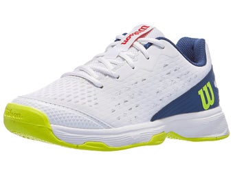 Wilson Rush Pro Ace JR L White/Blue/Yellow Junior Shoe