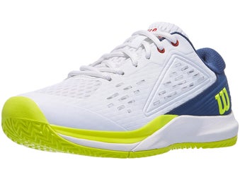 Wilson Rush Pro Ace JR White/Blue/Yellow Junior Shoe