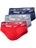 Nike Men's Cotton Stretch 3-Pack Boxer Brief - Rd/Gr