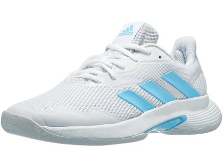 Chaussures Femme adidas CourtJam Control Blanc Bleu MOQUETTE