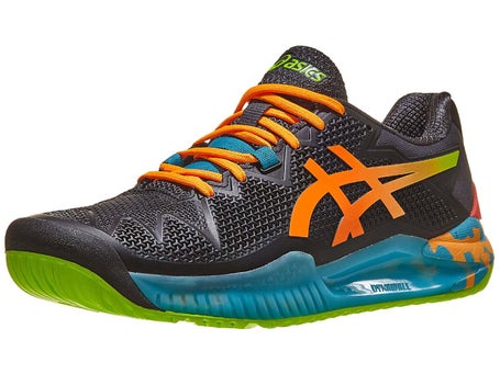 Gel Resolution 8 AC Black/Orange/Blue Men's Shoes Tennis Warehouse Europe