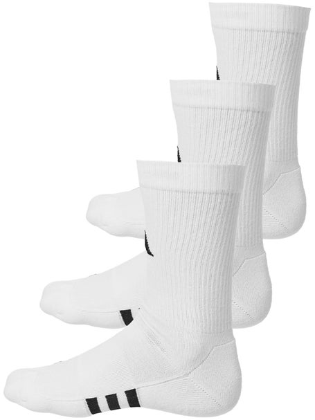 adidas Performance Cushioned Crew 3-Pack Socks White | Tennis Warehouse ...