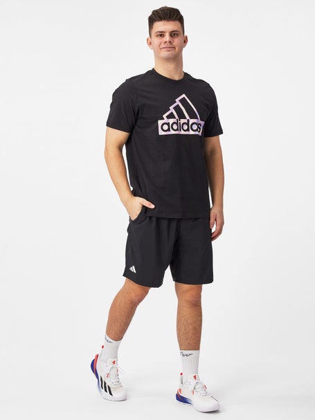 3-stripes compression sports t-shirt with logo print, black, Adidas  Performance