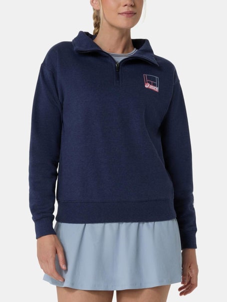 Asics Womens Court Core Graphic 1/2 Zip LS Top