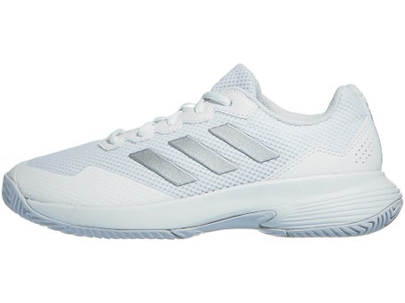 adidas GAMECOURT Tennis Shoes | White-Silver | Women's