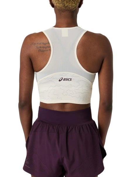 Asics Womens New York Jacquard Crop Top Soft Oat