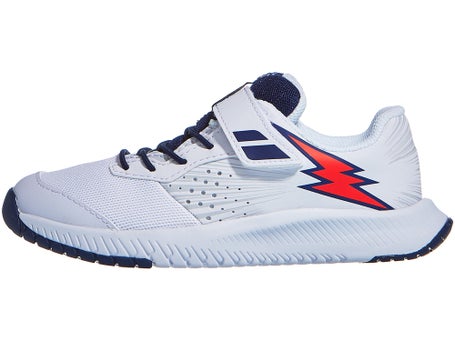 Babolat Pulsion AC Velcro\ White/Blue Junior Shoes