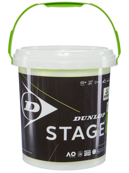 Balles De Tennis Dunlop Stage 1 Green - 25% Plus Lentes Pour Enfants