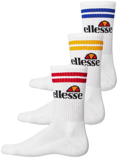 Ellesse 3-Pack Pullo Socks - White | Tennis Warehouse Europe