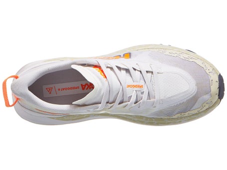 HOKA Speedgoat 6\Mens Shoes\White/Neon Tangerine