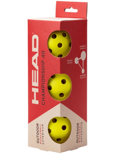 HEAD Championship 40 Outdoor Pickleball Ball (3 pack)