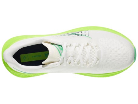 HOKA Mach 6\Mens Shoes\White/Neon Lime 