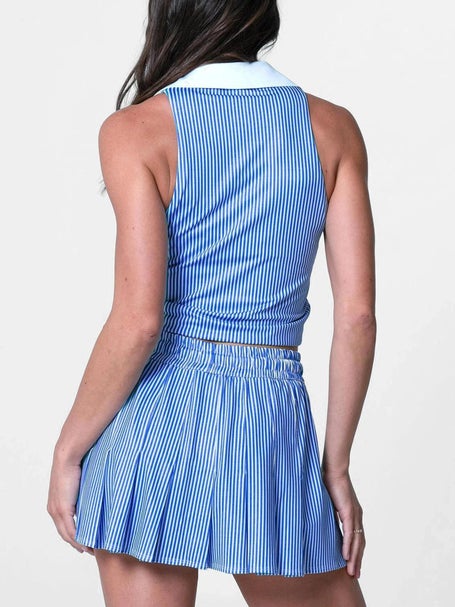 Lucky in Love Womens Hip Fit Linen Stripe Tank