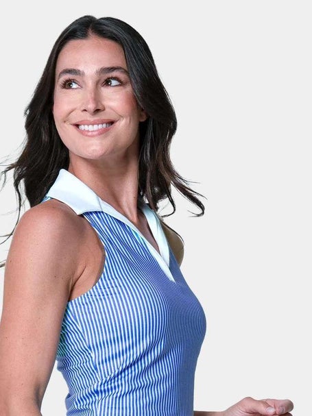 Lucky in Love Womens Hip Fit Linen Stripe Tank