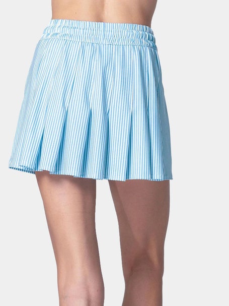 Lucky in Love Womens High Waist Linen Stripe Skirt