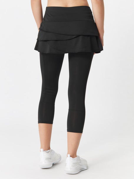 Lucky in Love Womens Scallop Skirt Capri Black