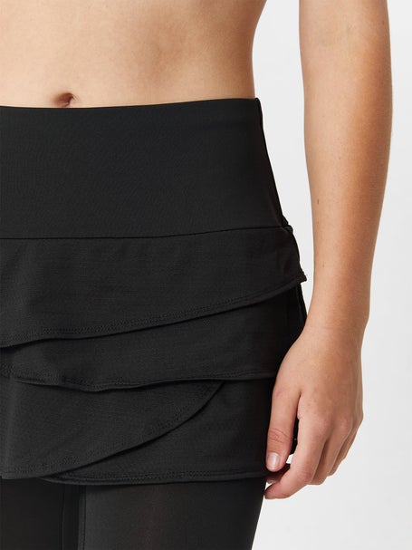 Lucky in Love Womens Scallop Skirt Capri Black