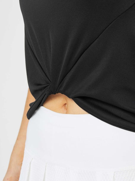 Lucky in Love Womens Twist Front Tank Black