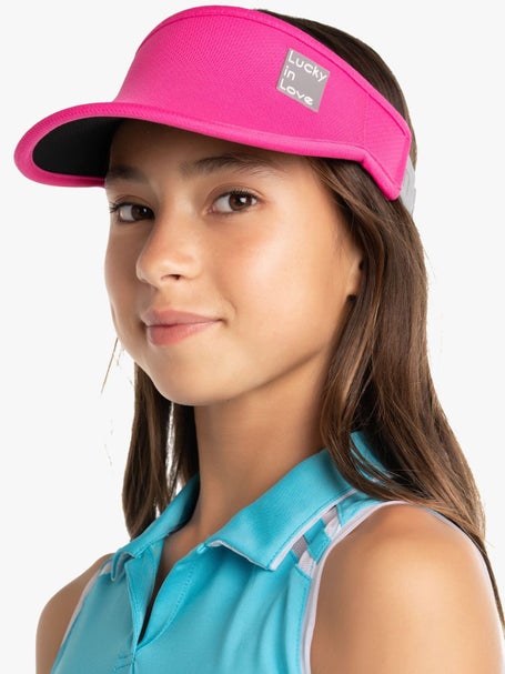 Lucky in Love Womens Logo Stretch Visor Fuchsia