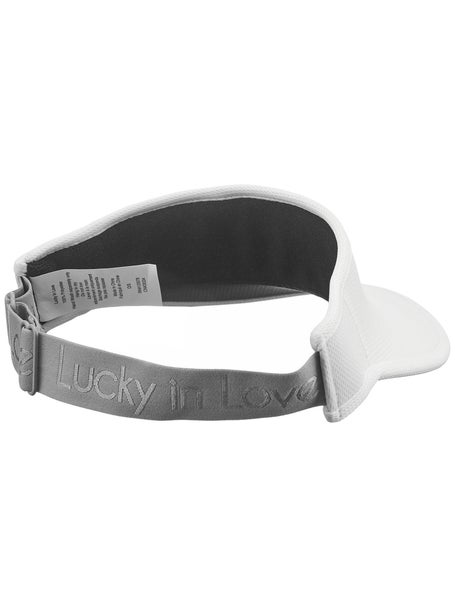 Lucky in Love Womens Logo Stretch Visor White