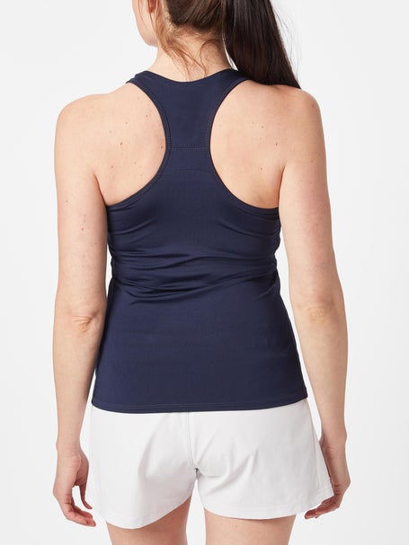 Lucky in Love Womens V-Neck Tank with Bra - Navy