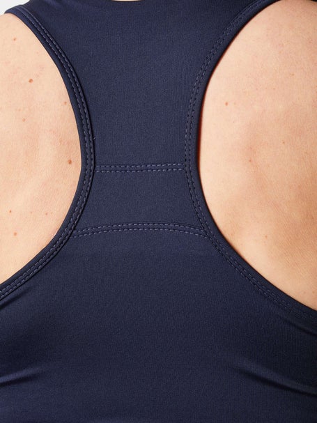 Lucky in Love Womens V-Neck Tank with Bra - Navy